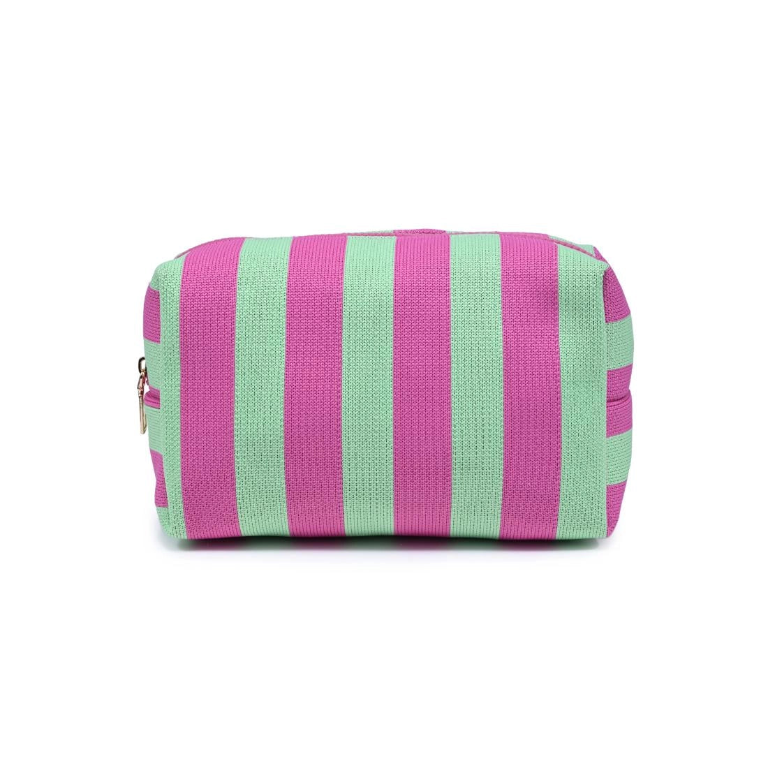 Essential Stripe Cosmetic & Travel Organizer Pouch - Mint Pink