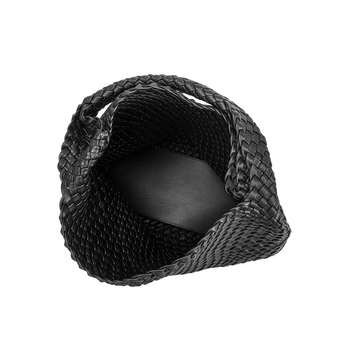 Johanna Black Large Recycled Vegan Shoulder Bag - Downerss
