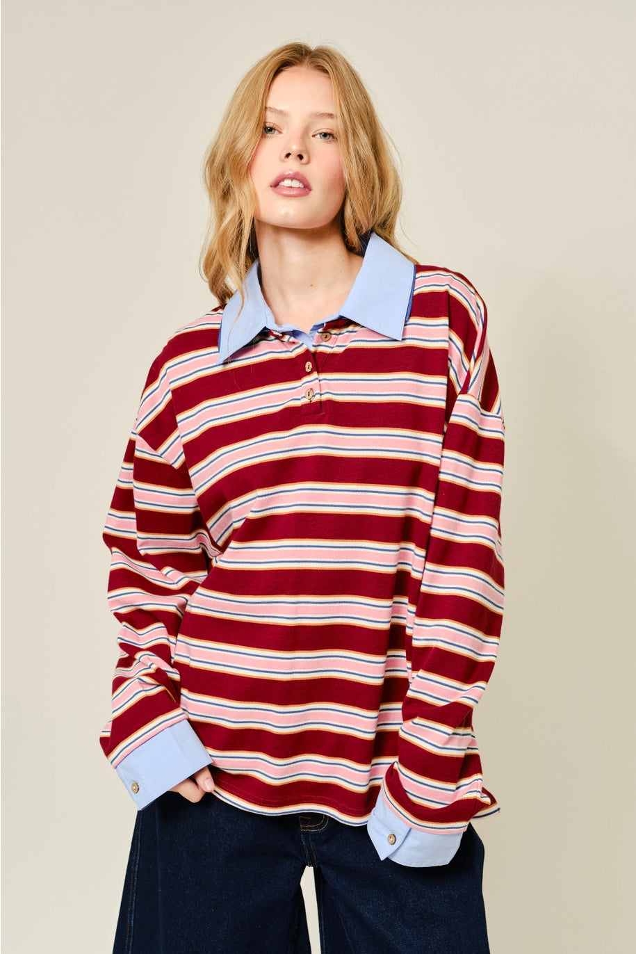 Striped Twofer Polo