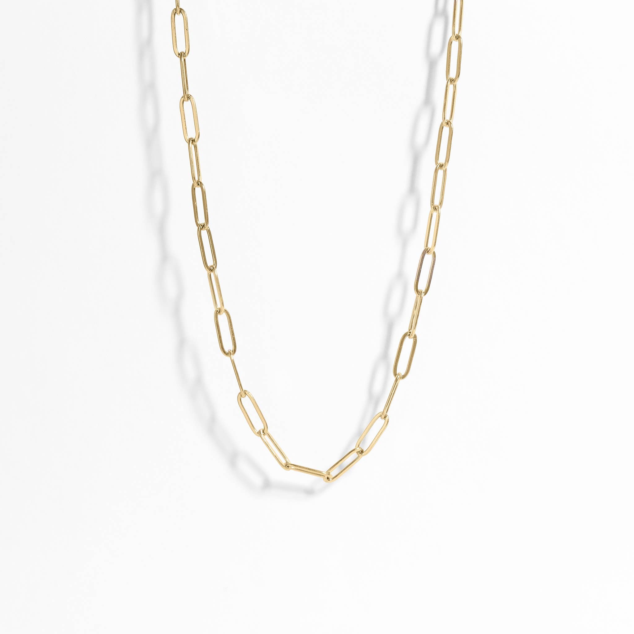 18K Gold Plated Mini Paperclip Chain Necklace