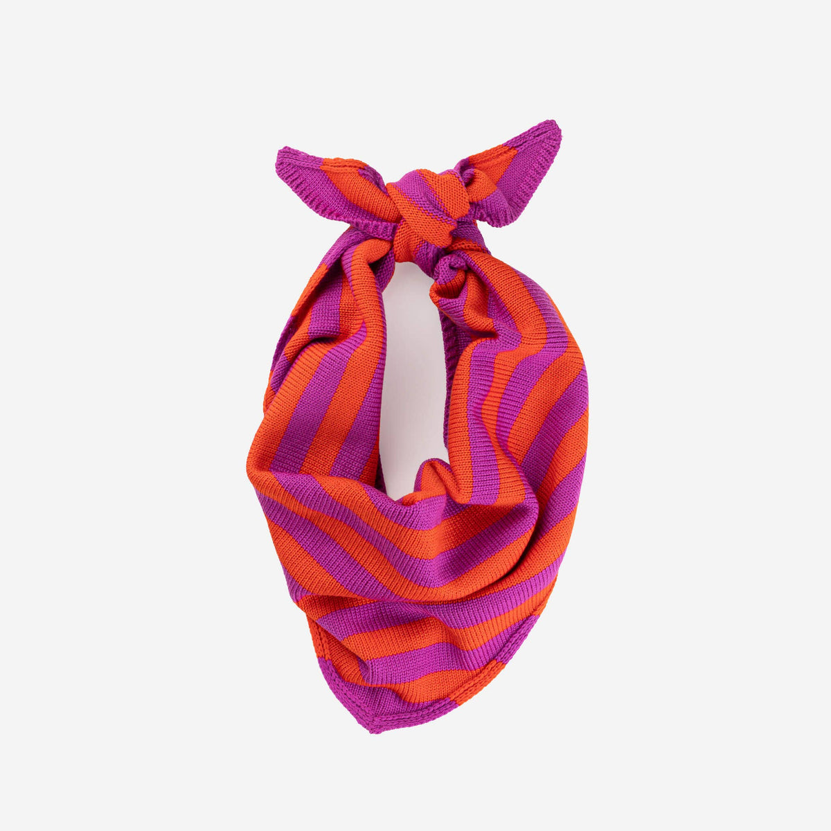 Simple Stripe Triangle Scarf: Poppy Magenta