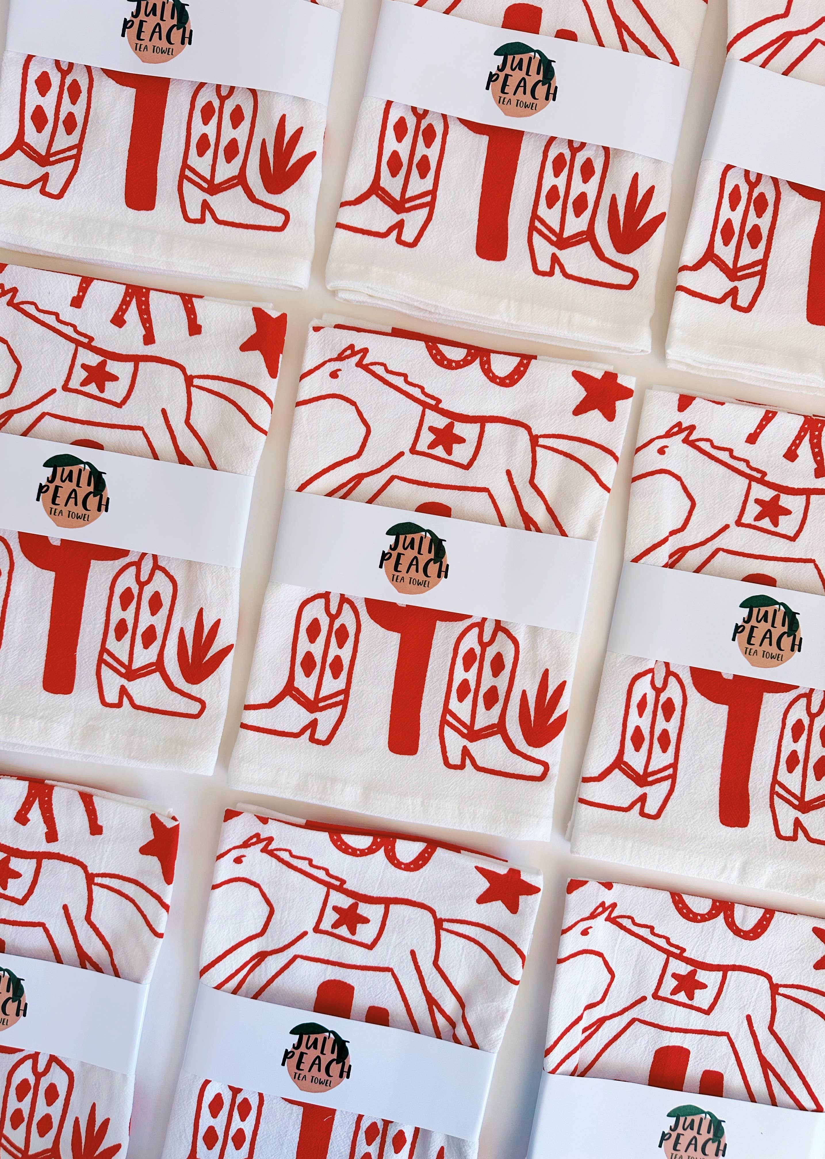 Julie Peach - Desert Red Tea Towel