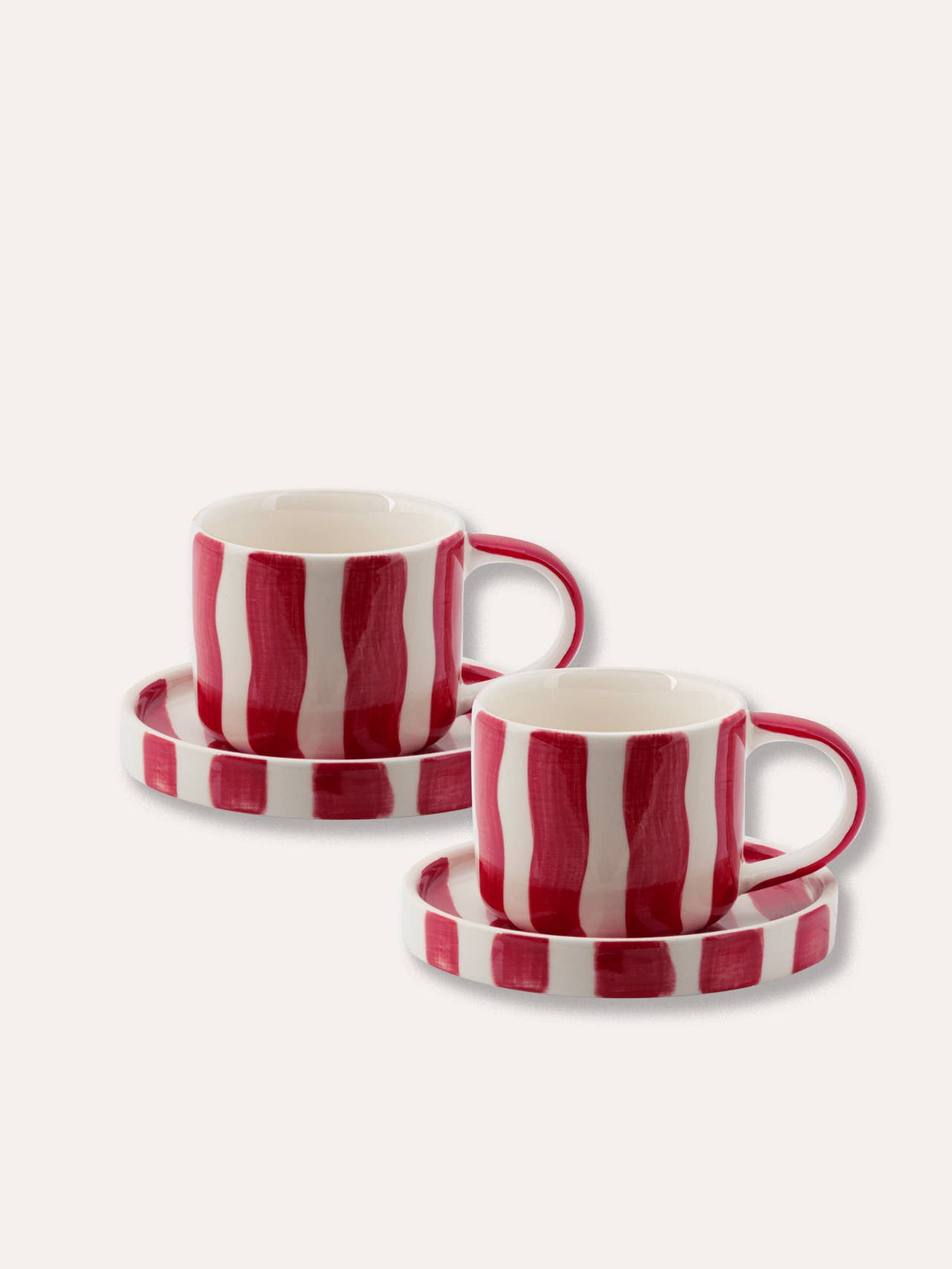 Espresso Stripes Cups  - tramonto red (set of 2 - 4 pieces)