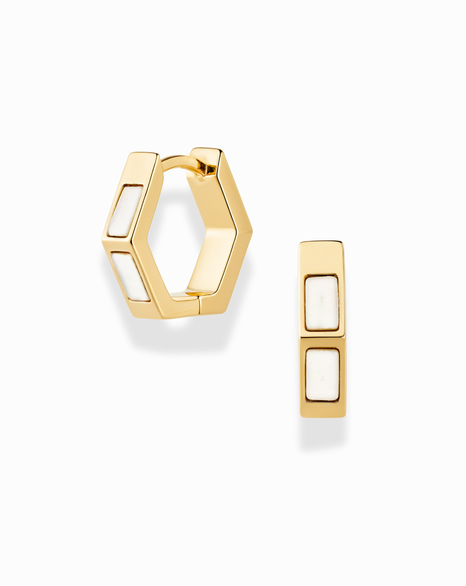 Mod + Jo - Ari Inlay Hexagon Huggies