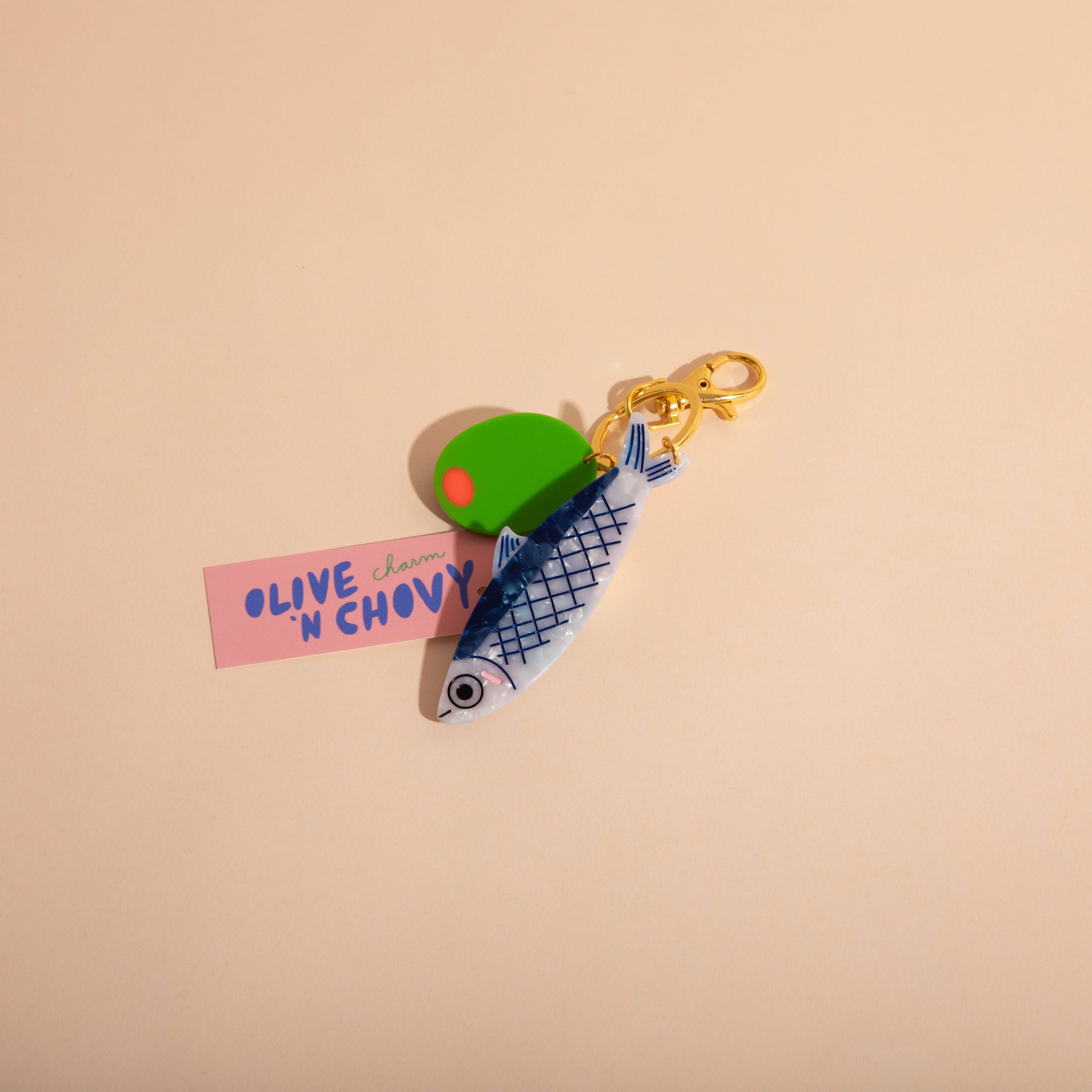 Fish & Olive Bag Charm