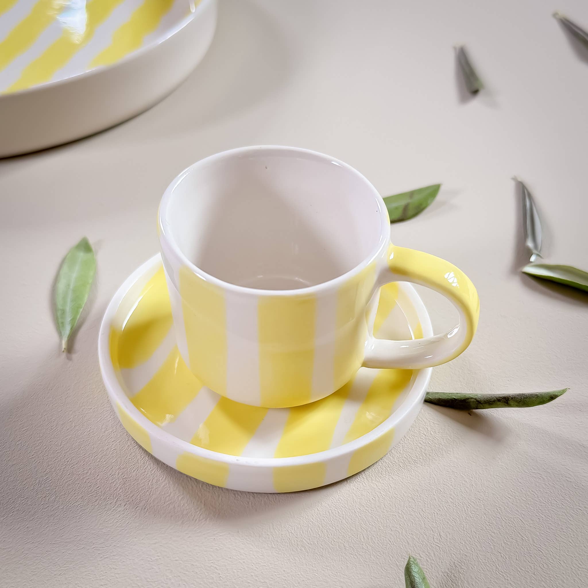 Espresso Stripes Cups - beach yellow (set of 2 - 4 pieces)