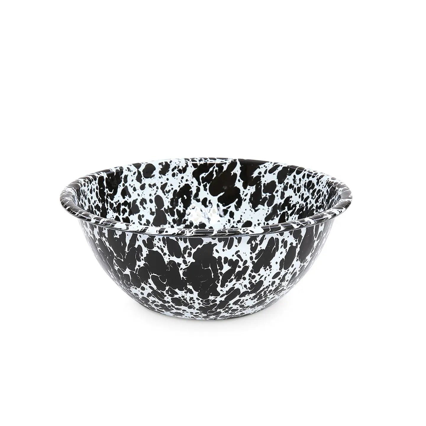 Splatter Enamelware Small Serving Bowl - Black