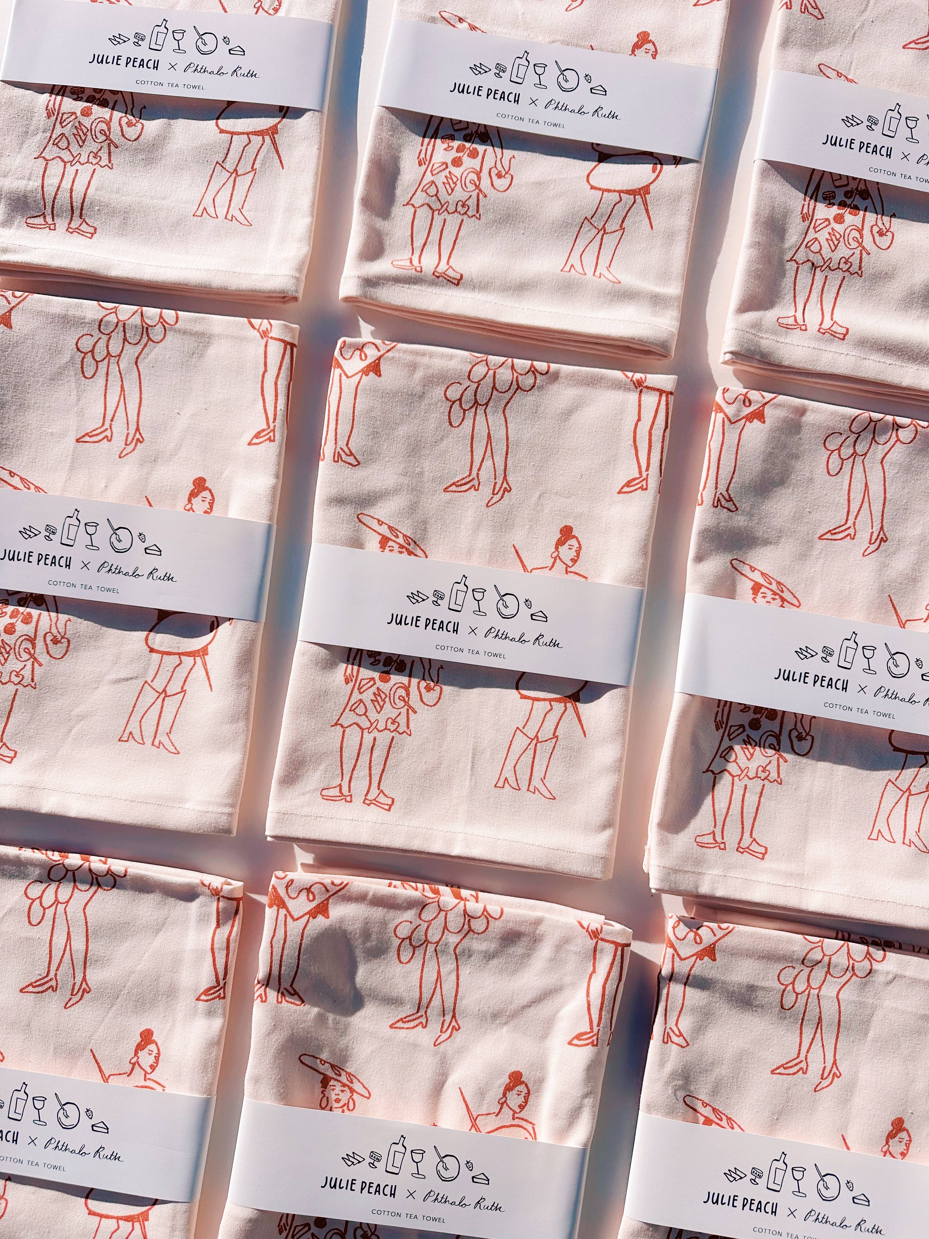 Julie Peach - Phthalo Ruth x Julie Peach "Dinner Girls" Tea Towel