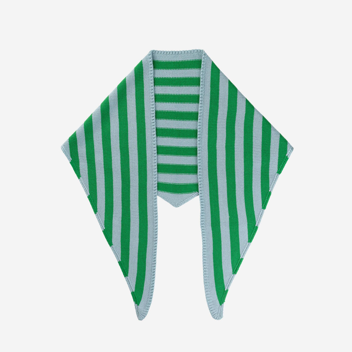 Simple Stripe Triangle Scarf: Kelly Stone Blue