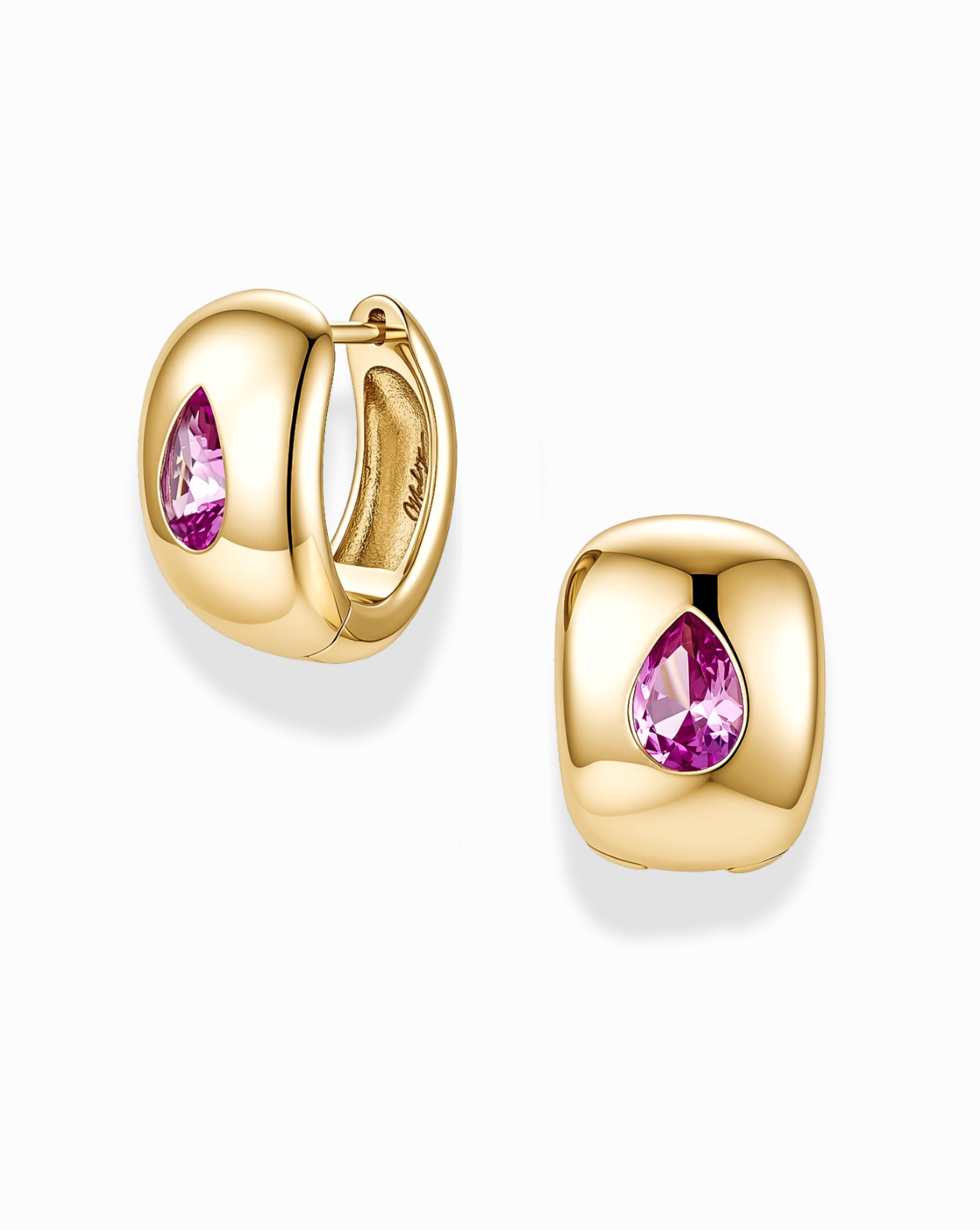 Penn Gemstone Hoops - Pink