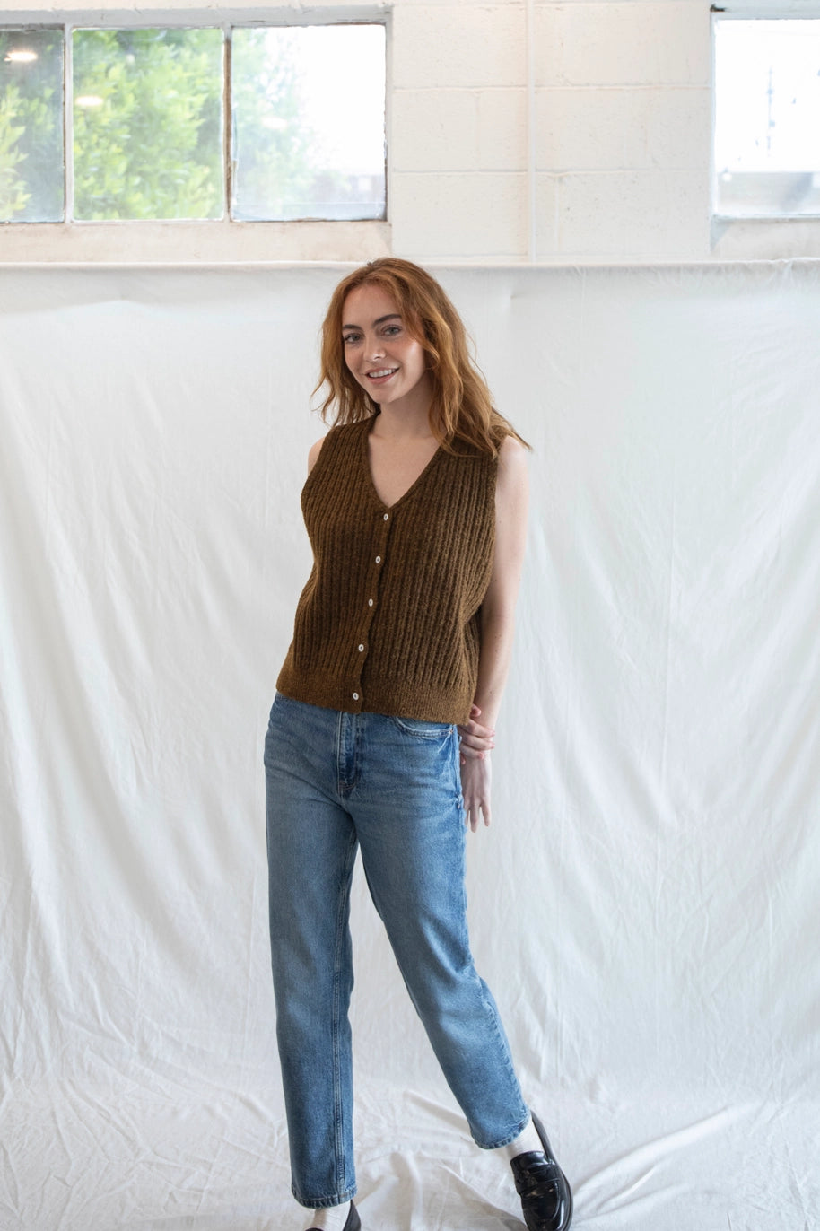 Brown Granny Vest