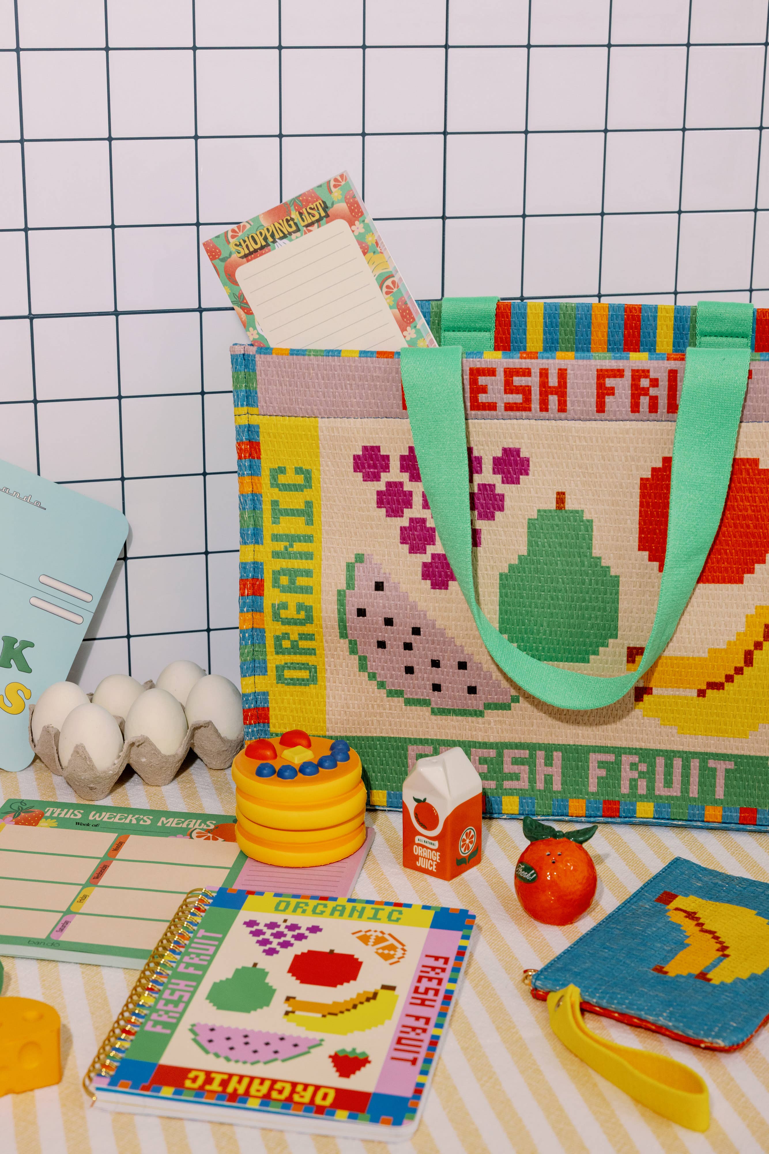 Rough Draft Mini Notebook, Fruit Tiles