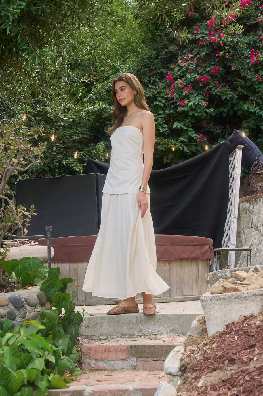 Strapless Longline Midi Dress