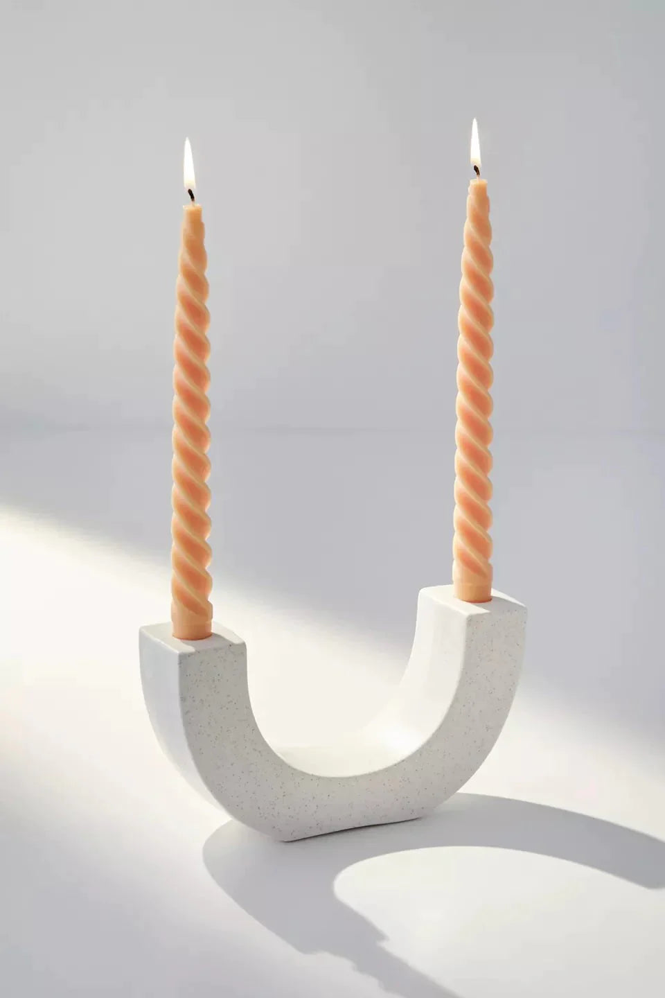White U Shape Ceramic Candle Holder - Downerss
