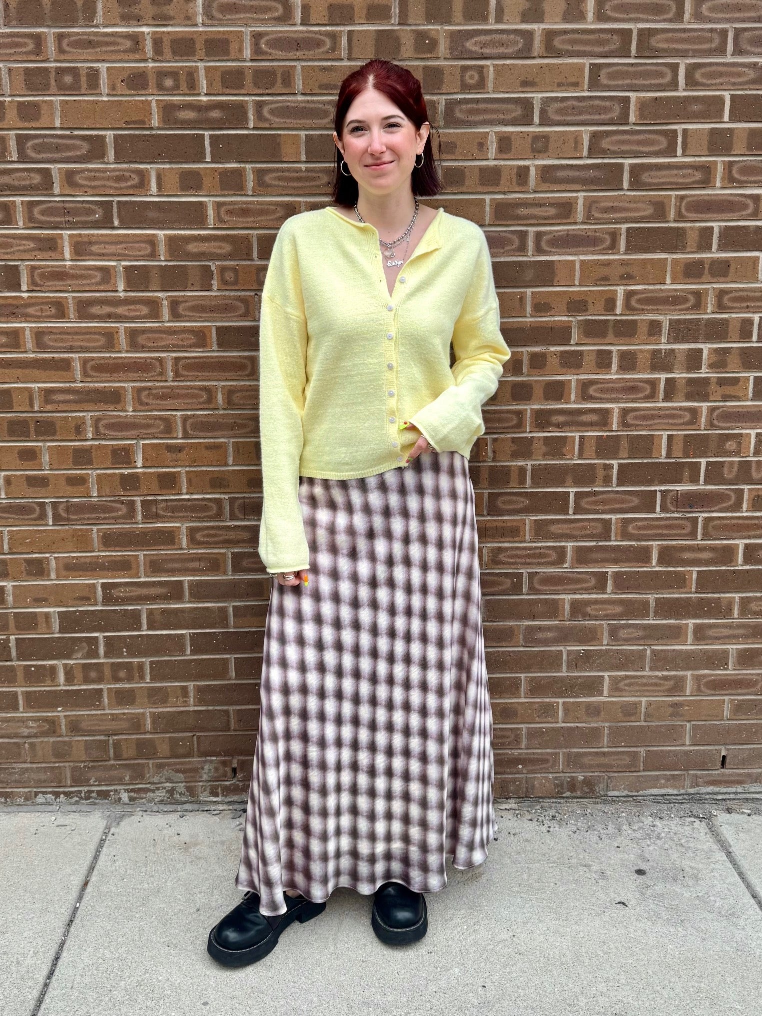 August Checkered Maxi Skirt