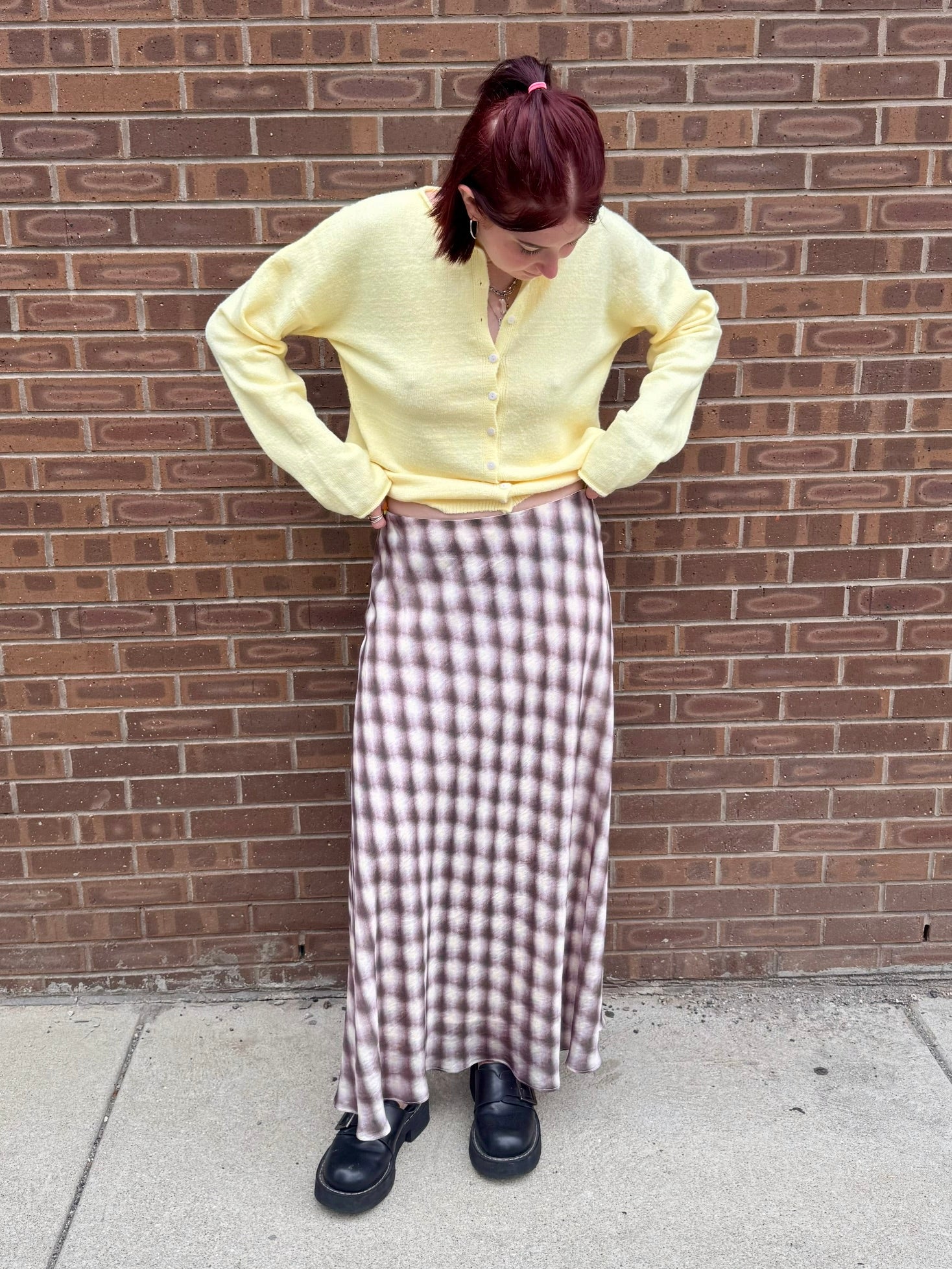 August Checkered Maxi Skirt