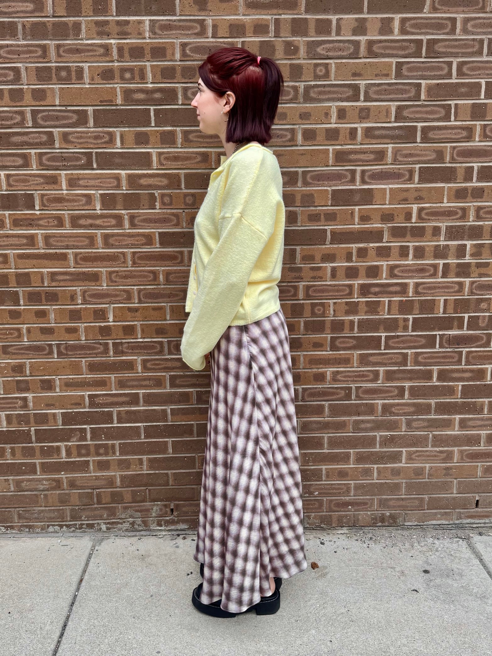 August Checkered Maxi Skirt