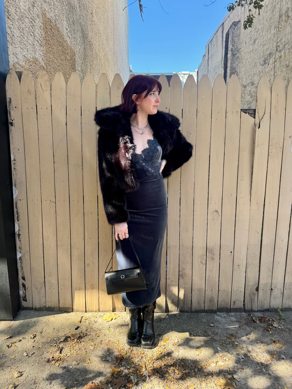 Blue Velvet Midi Dress
