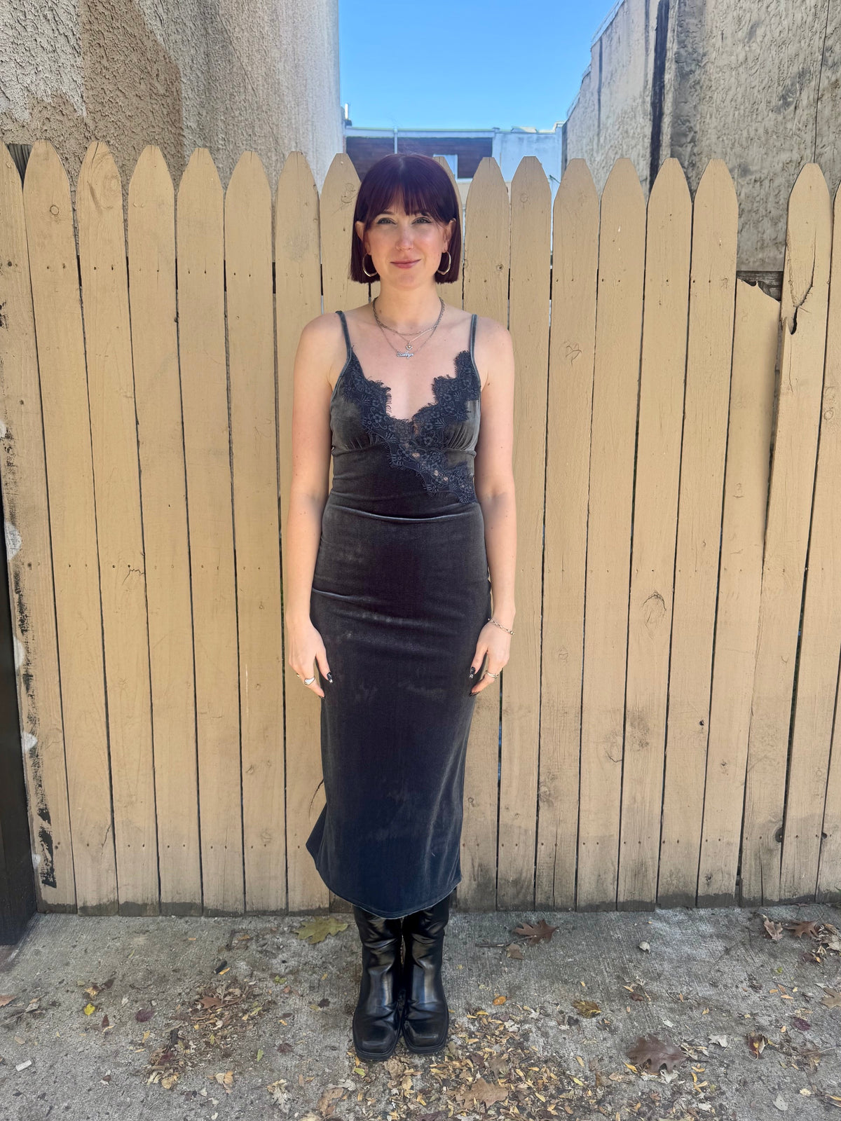 Blue Velvet Midi Dress