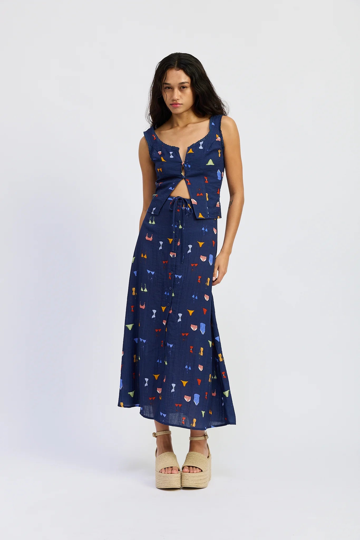 Bikini Print Maxi Skirt