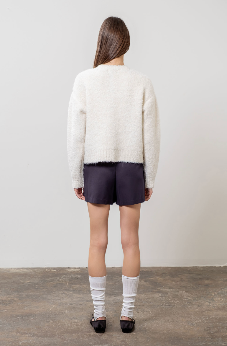 White Button Front Cardi