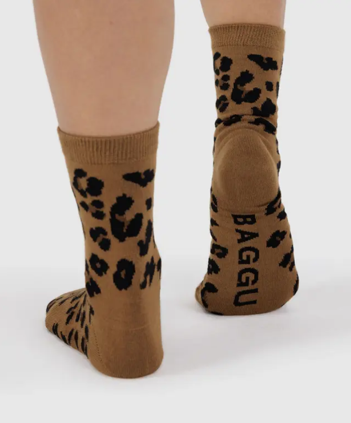 Crew Socks - Dark Leopard - Downerss