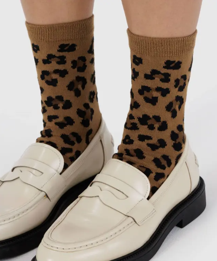 Crew Socks - Dark Leopard - Downerss