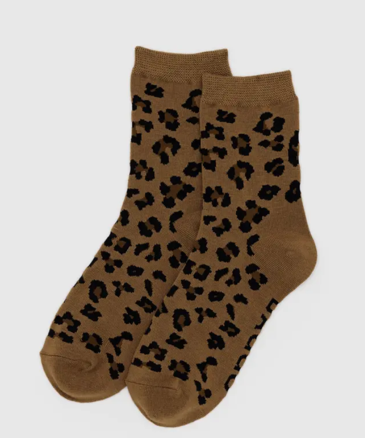 Crew Socks - Dark Leopard - Downerss