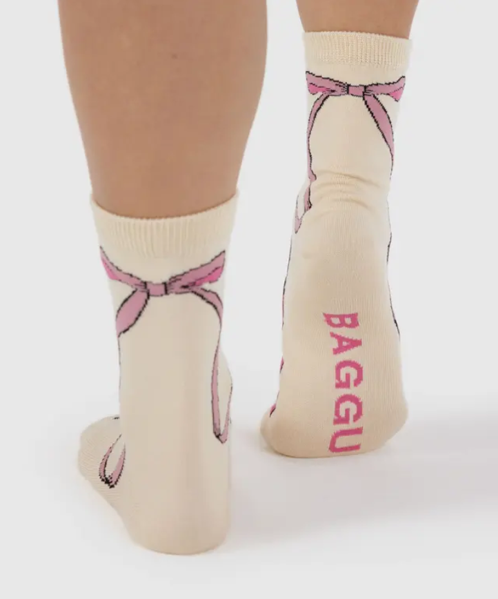 Crew Socks - Pink Bow
