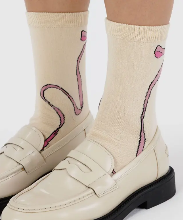 Crew Socks - Pink Bow