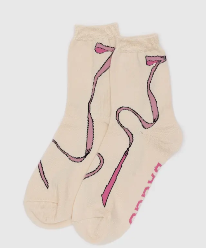 Crew Socks - Pink Bow