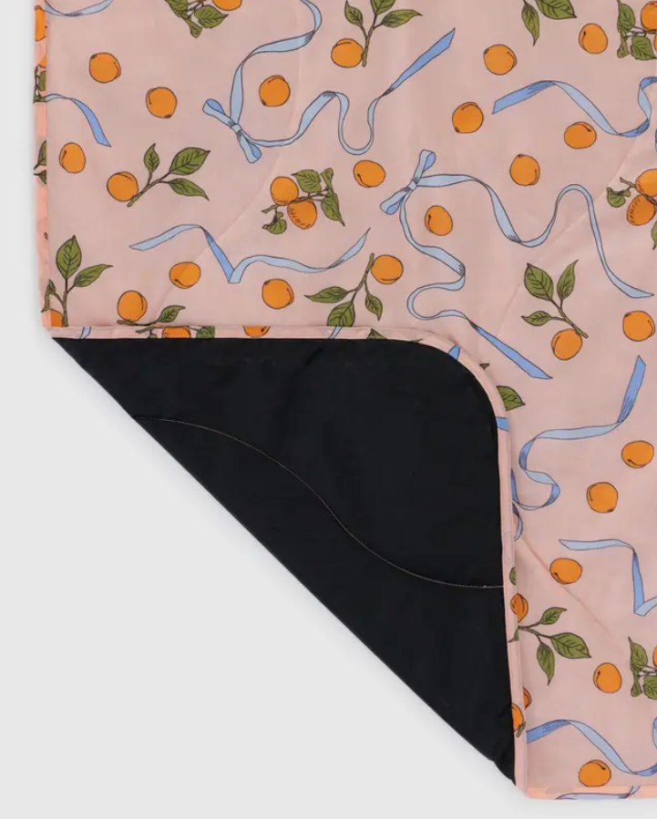 Puffy Picnic Blanket - Apricot & Ribbons