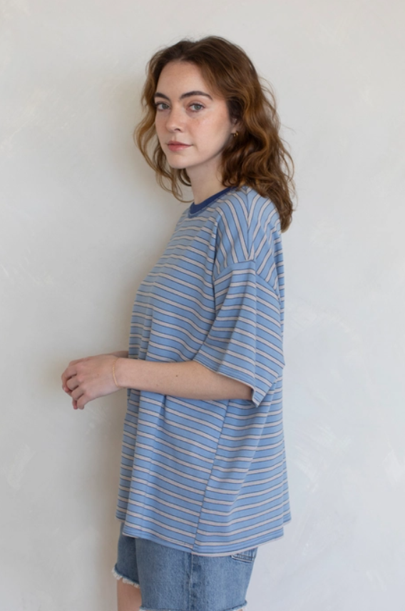 Cassandra Striped Tee - Blue