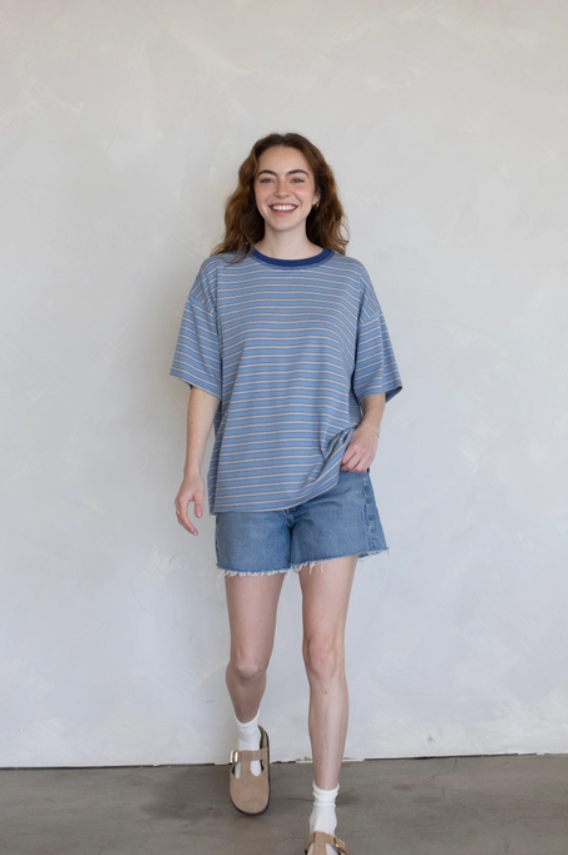 Cassandra Striped Tee - Blue