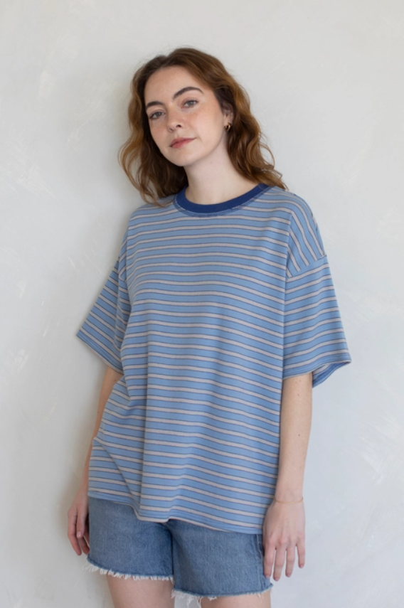 Cassandra Striped Tee - Blue