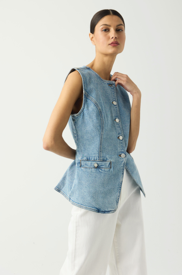 Light Indigo Denim Vest Top