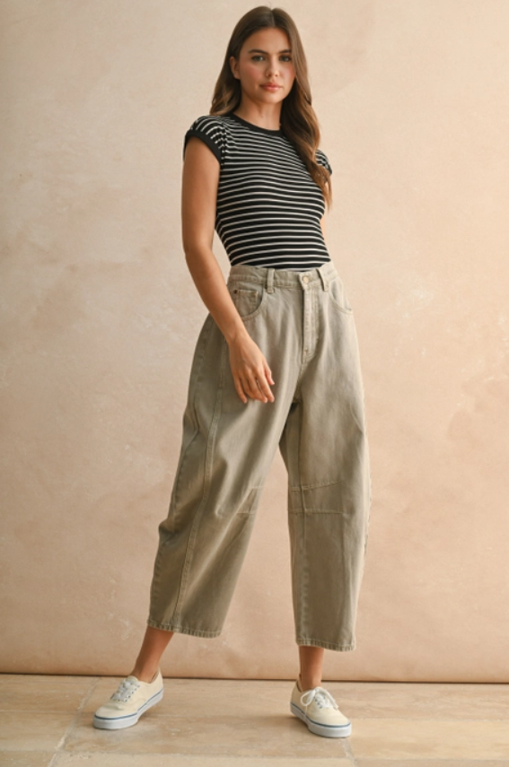 Striped Rib Cap Short Sleeve Bodysuit