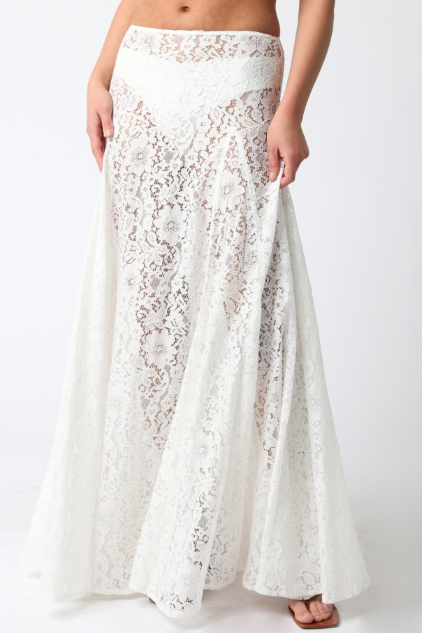 Viola Laced Maxi Skirt - White