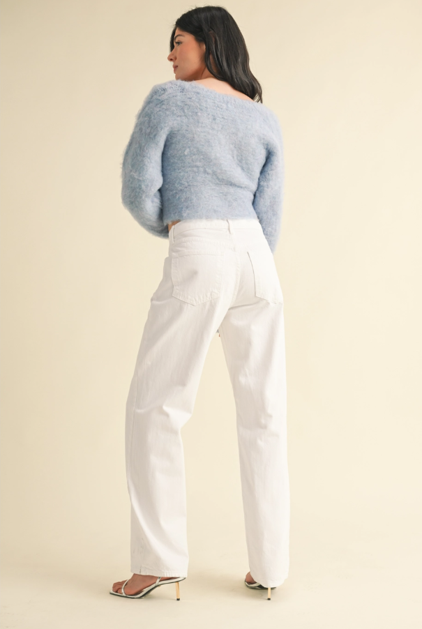 Optic White Relaxed Straight Jeans