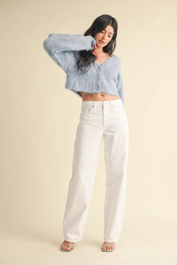 Optic White Relaxed Straight Jeans