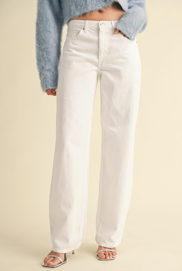 Optic White Relaxed Straight Jeans
