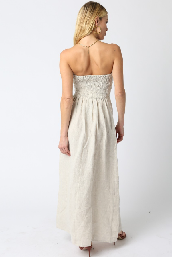 Irise Linen Maxi Dress - Natural