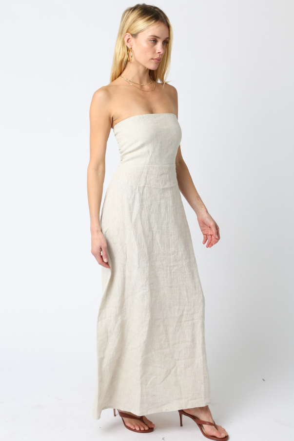 Irise Linen Maxi Dress - Natural