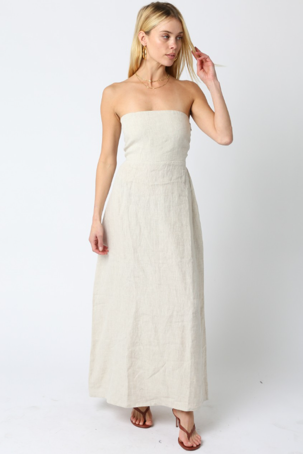 Irise Linen Maxi Dress - Natural