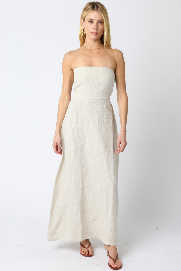 Irise Linen Maxi Dress - Natural