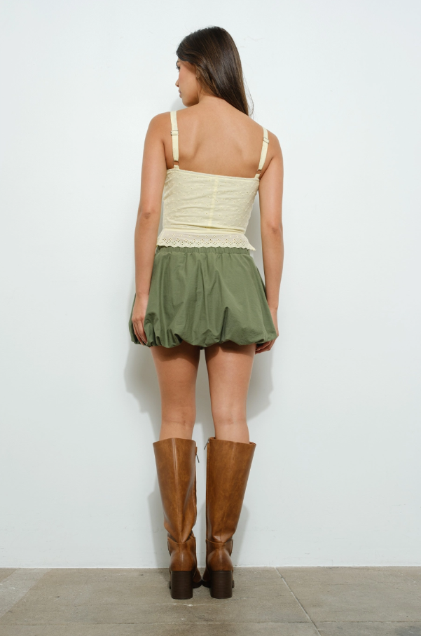 Eyelet Corset Top - Yellow