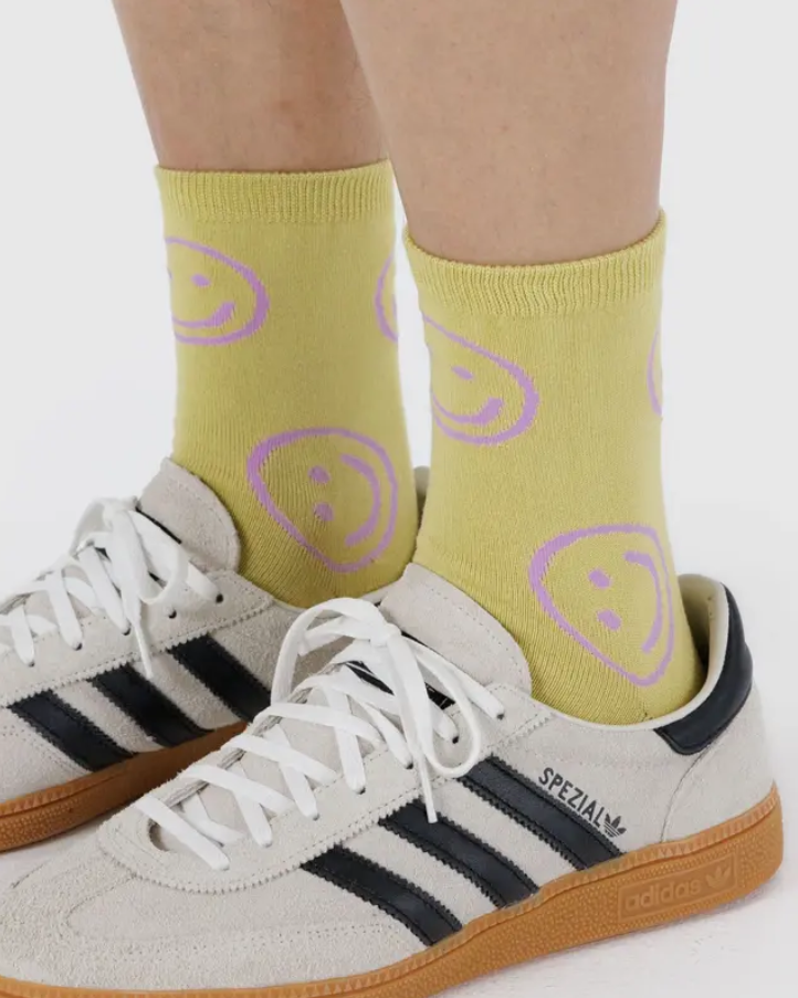 Crew Socks - Straw Happy