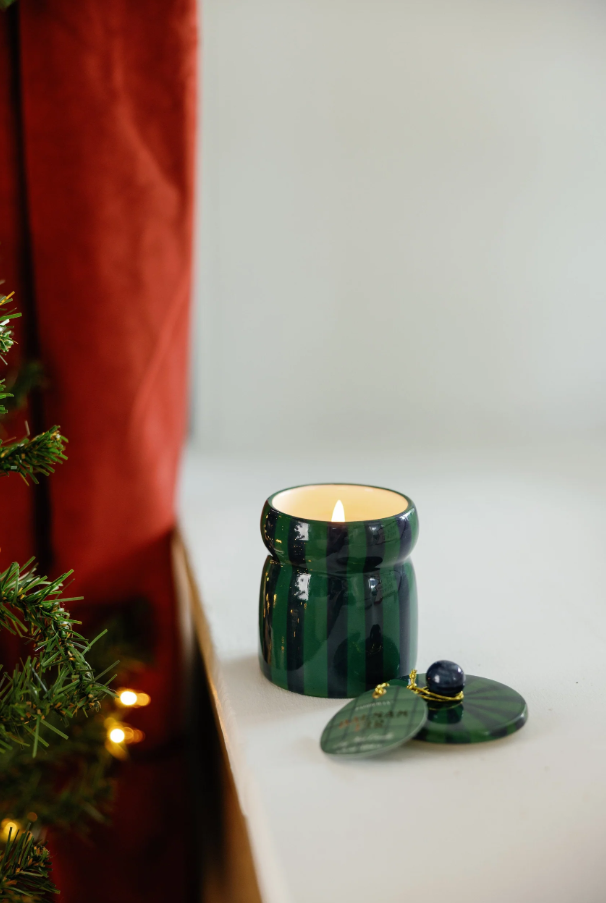 Cabana Green & Navy Candle - Balsam Fir
