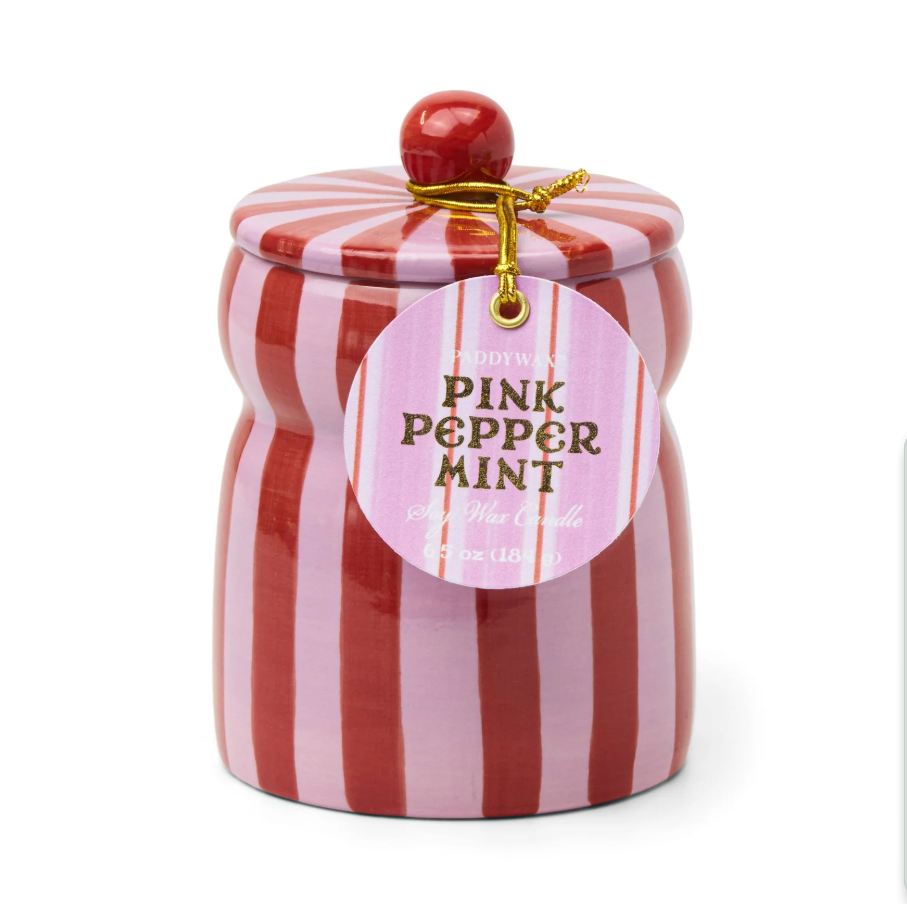 Cabana Red & Pink Candle - Pink Peppermint