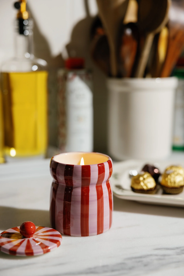 Cabana Red & Pink Candle - Pink Peppermint